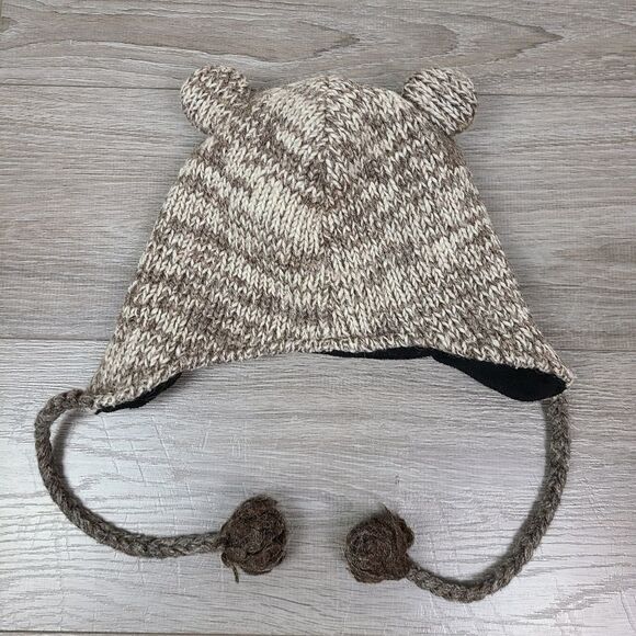 Mexx Girl's Knit Wool Fleece Lined Winter Trapper Hat with Tassels - Picture 6 of 13